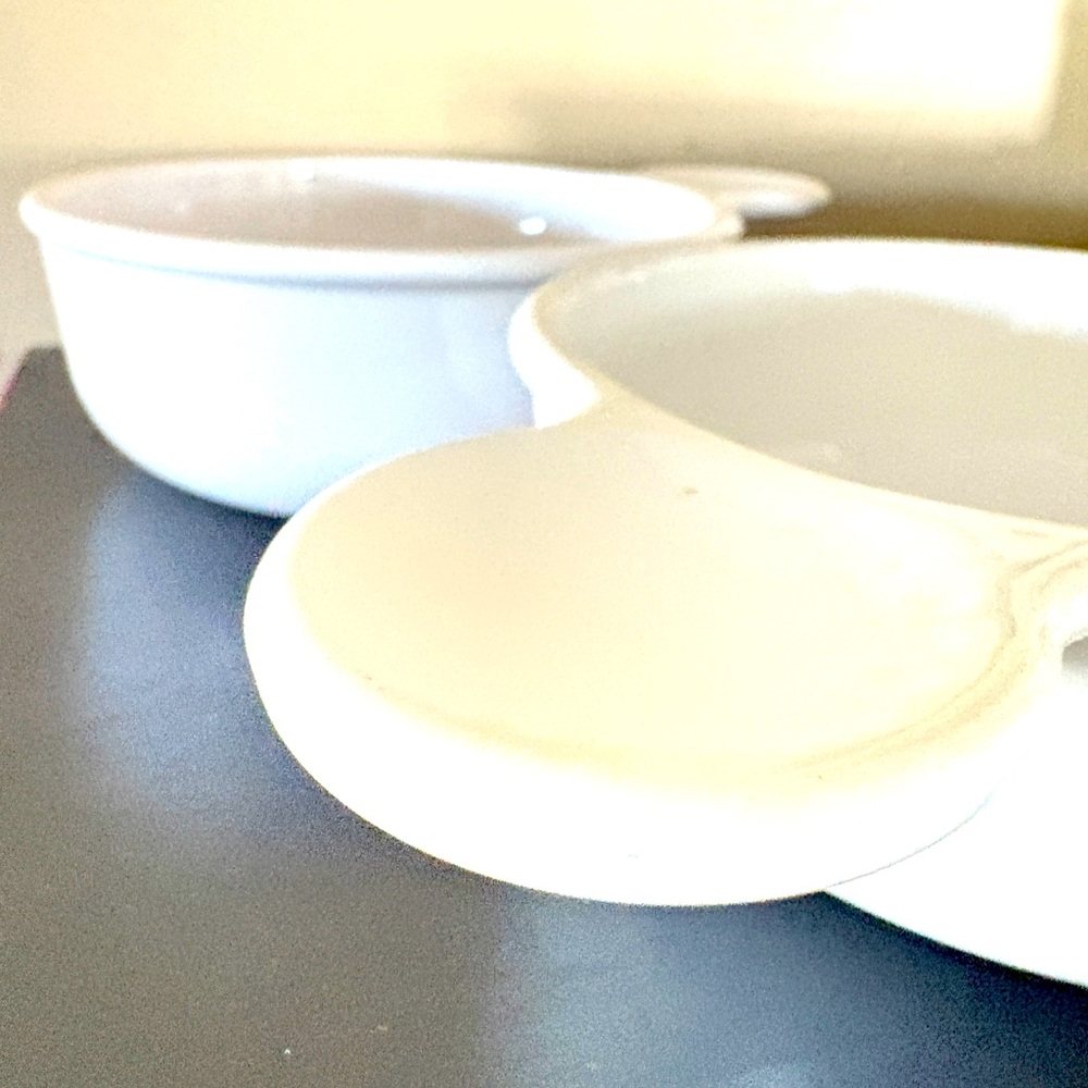 Corning, grab- it vintage bowls. Lot of 6. No lids. White glass.
